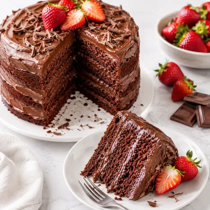 Bolo de chocolate em camadas